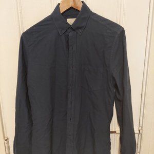 A DAY'S MARCH Dyed Oxford Shirt in Storm Blue M